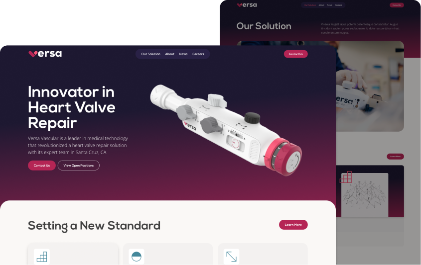 Versa Vascular Website Design