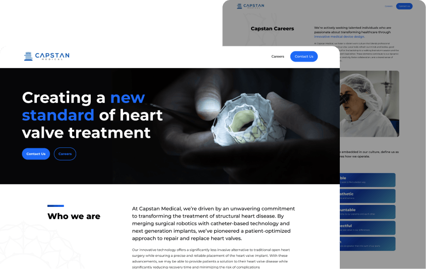Capstan Medical Website Design